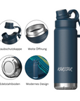 Edelstahl-Trinkflasche Navy Blue (710 ml) AQUÉVA
