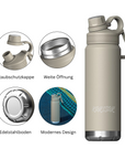 Edelstahl-Trinkflasche Beige (710 ml) AQUÉVA